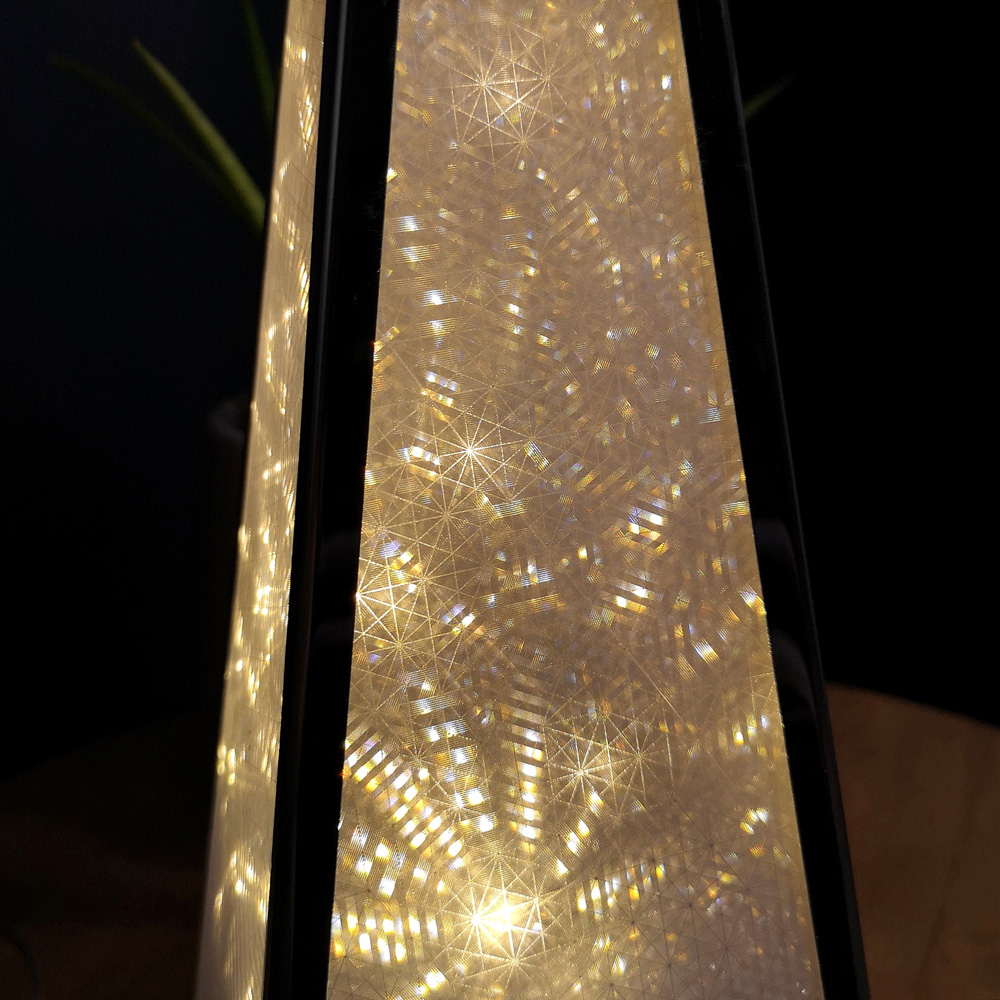 Premier Warm White LED Holographic Pyramid Christmas Decoration 45cm Image 3