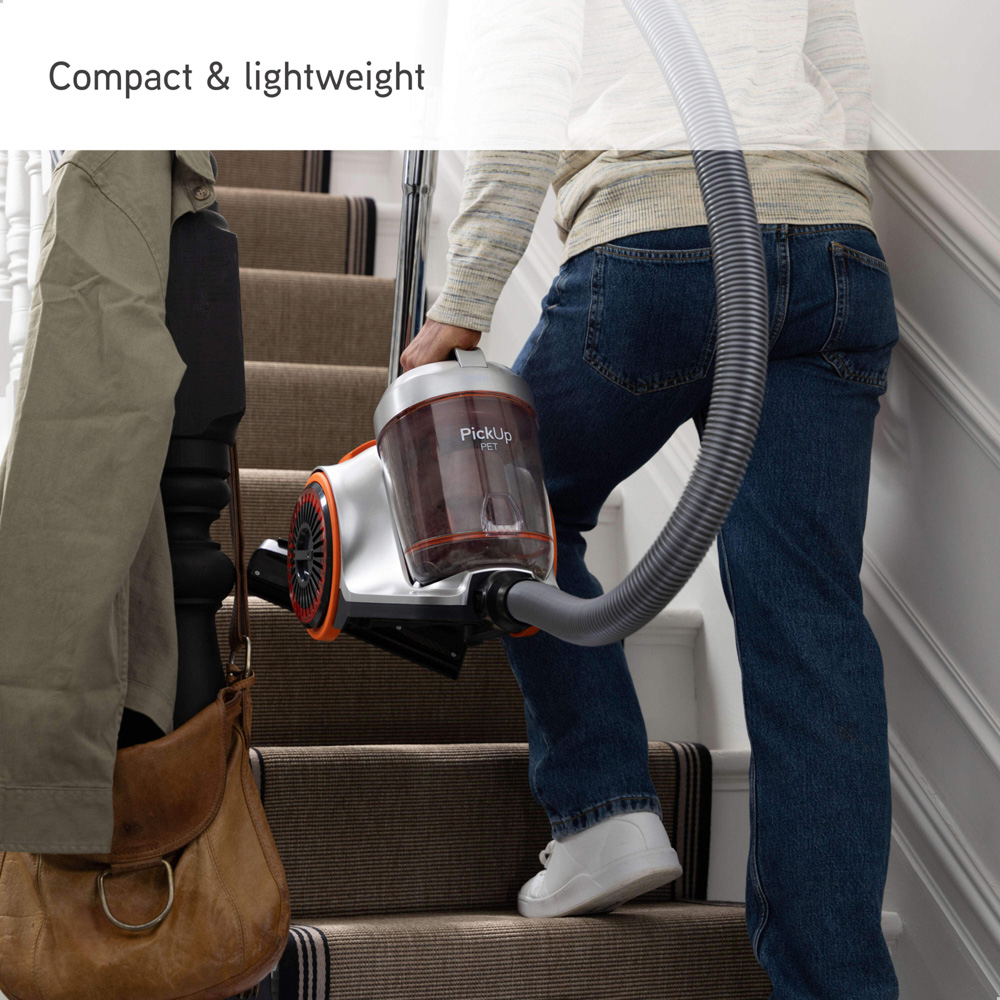 Vax Silver and Orange Pick Up Pet Cylinder Bagless Corded Vacuum Cleaner 800W Image 4