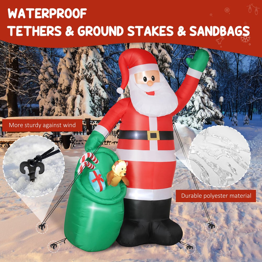 Everglow Giant Christmas Blow Up Inflatable Santa Claus Decoration with Built-in LEDs 9ft Image 7
