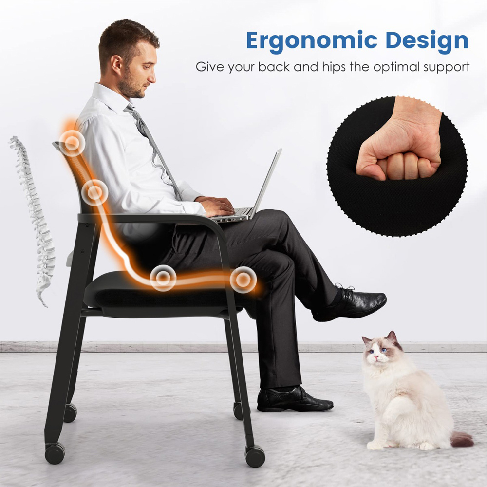 Costway Set of 2 Black Office Chair Image 6