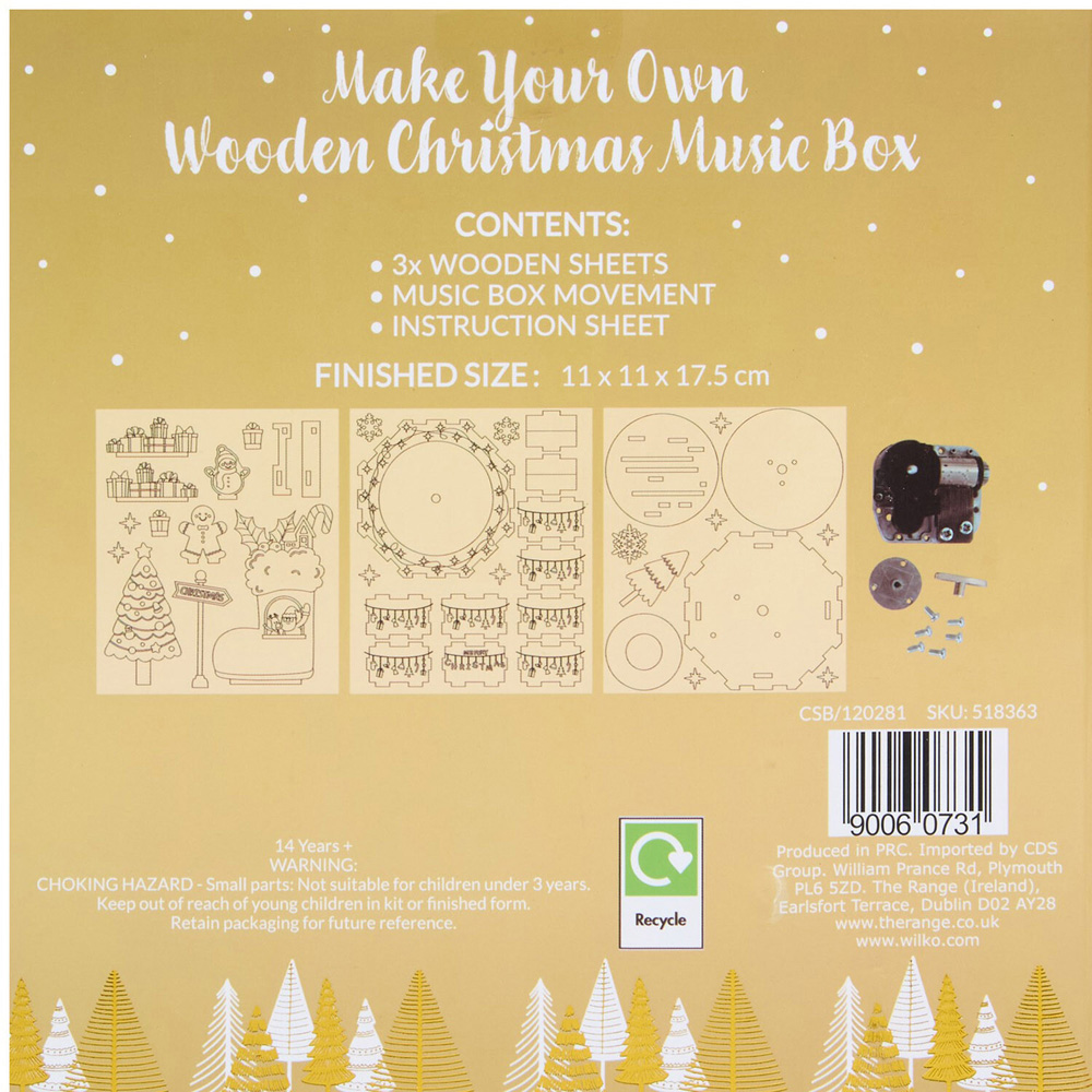 Make Your Own Wooden Christmas Music Box Kit Image 5