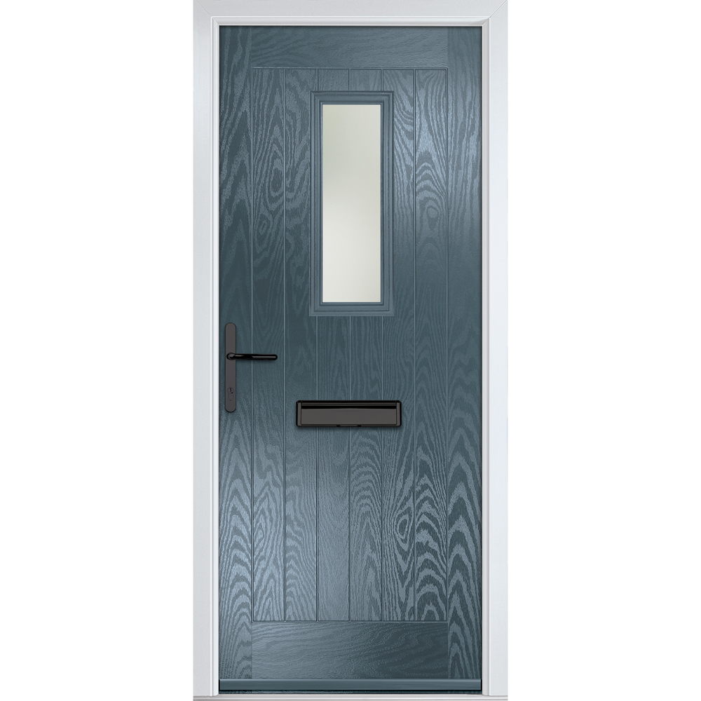 Crystal-Direct Sunningdale Slate Grey GRP Stipolytte Glass Right Hand Open Front Door 2090 x 890mm Image 1