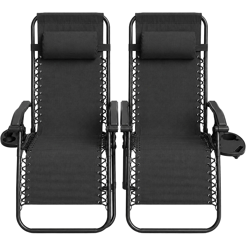 Neo Set of 2 Black Zero Gravity Loungers Image 3