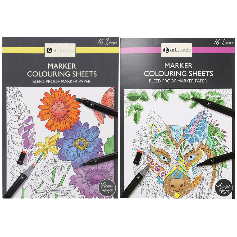 Art Studio Marker Colouring Sheets Image 1