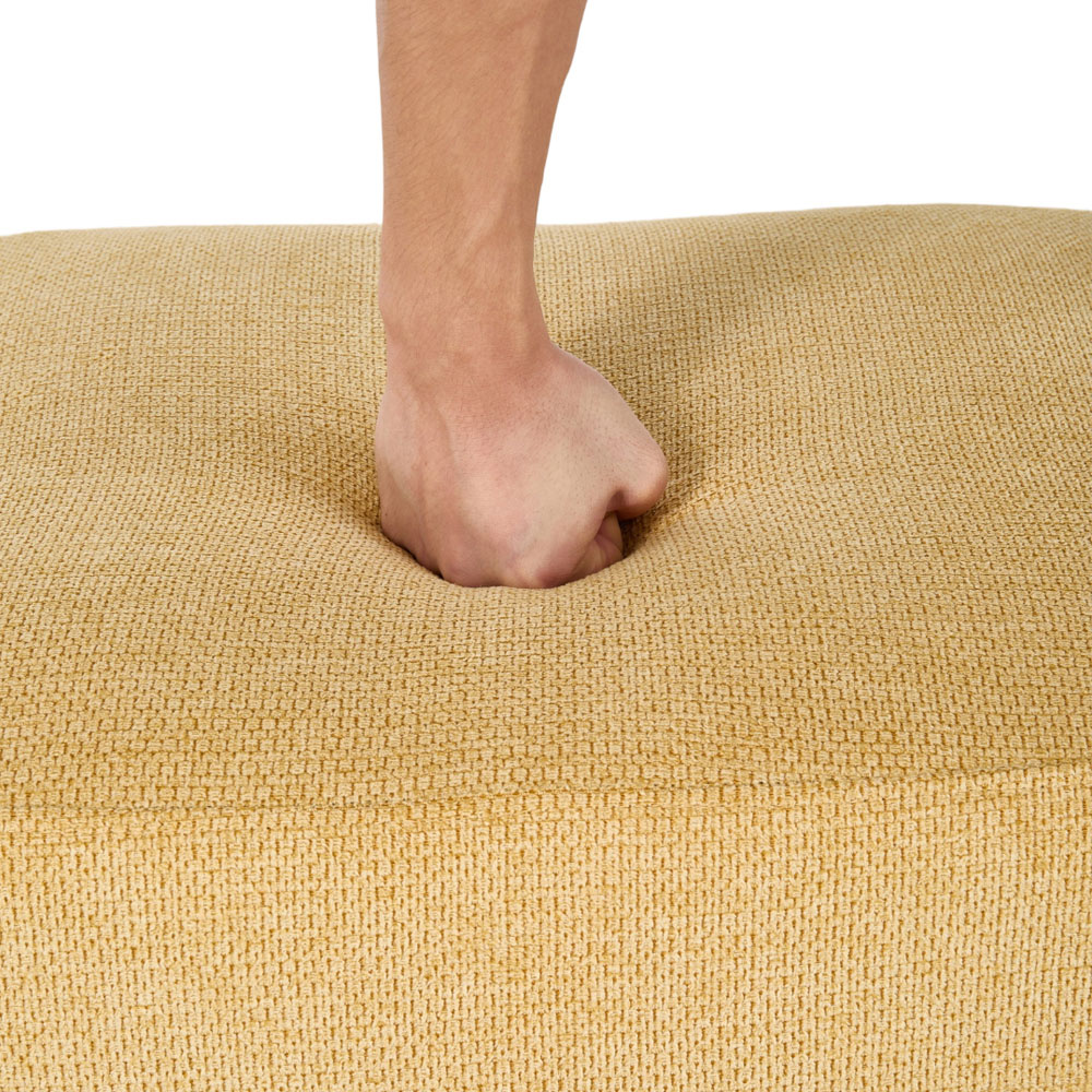 Living and Home Yellow Chenille Pushback Recliner Chair with Footstool Image 8