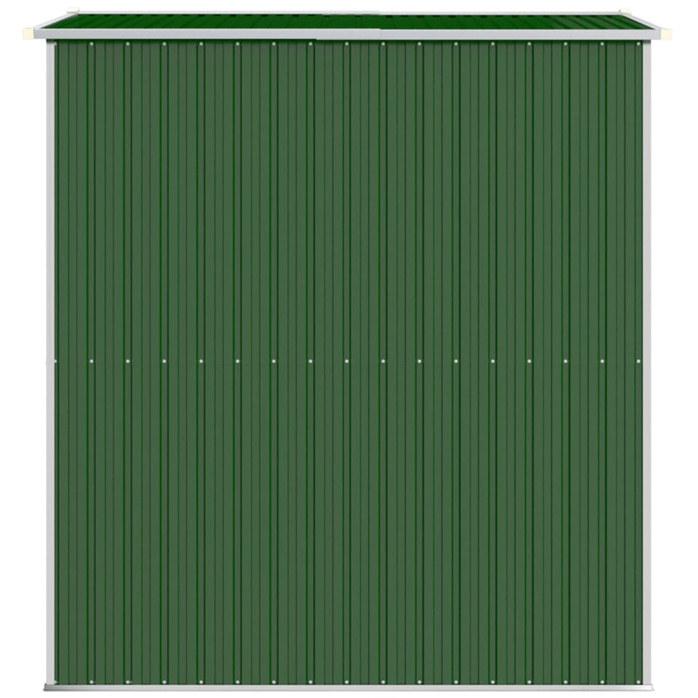 vidaXL 6.3 x 6.3ft Green Galvanised Steel Apex Garden Shed Image 2