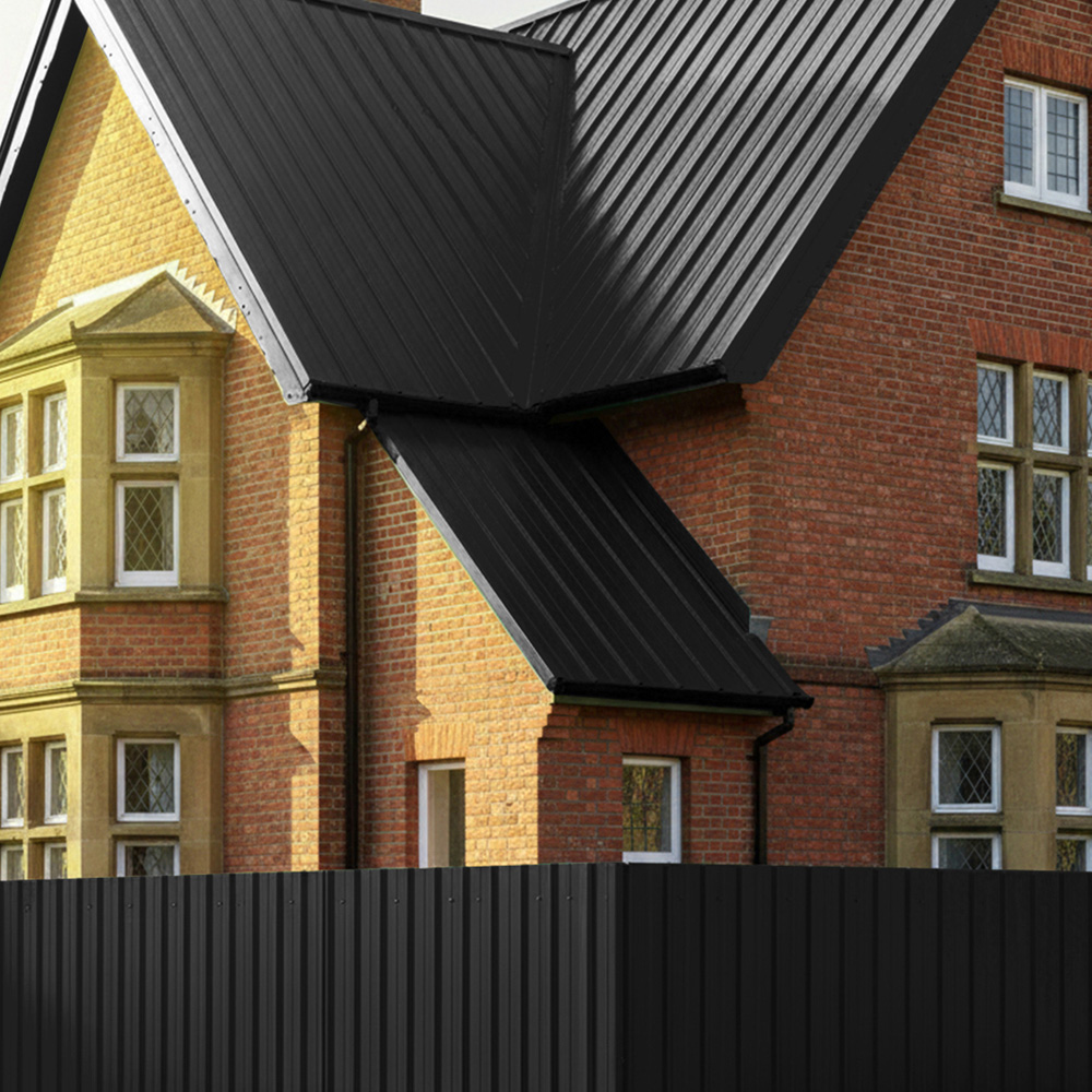Living and Home 120 x 57cm Black Galvanised Steel Roofing Sheet 12 Pack Image 5