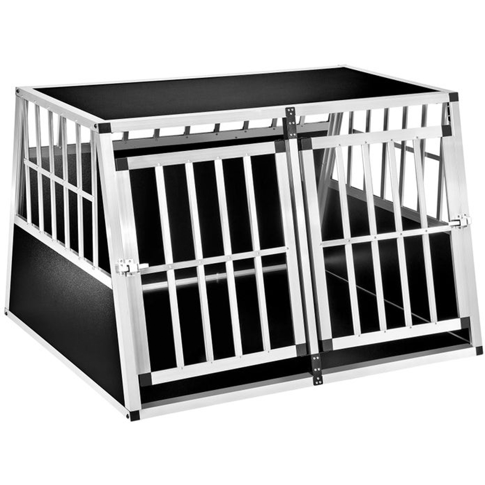tectake Black Double Dog Crate 104cm Image 1