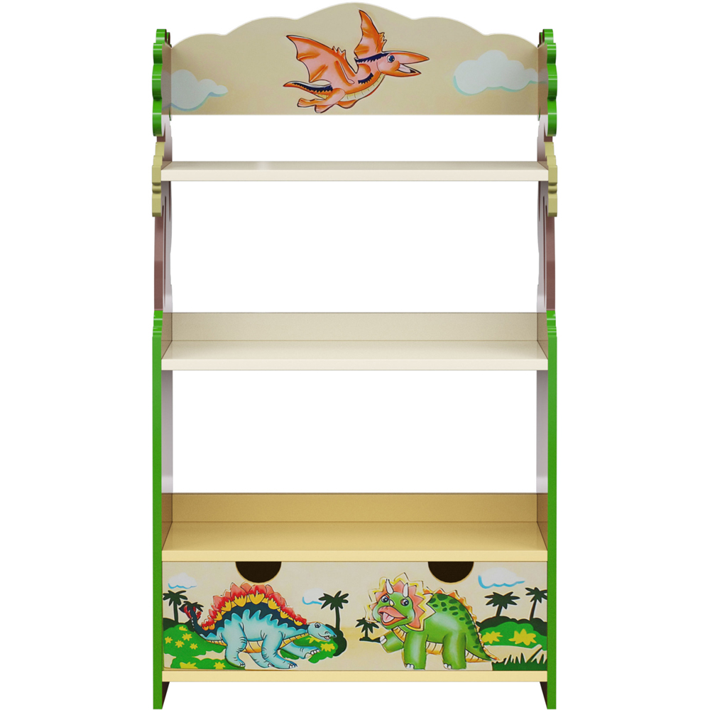 Teamson Kids 3 Shelf Fantasy Fields Dinosaur Kingdom Toy Bookshelf Image 4