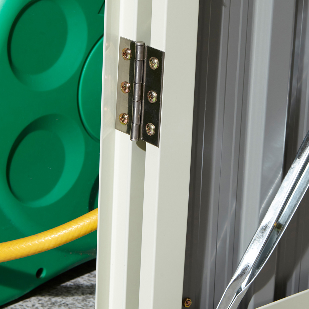 Rowlinson Trentvale Metal Pent Shed Light Grey with Foundation Kit 5 x 3ft Image 5