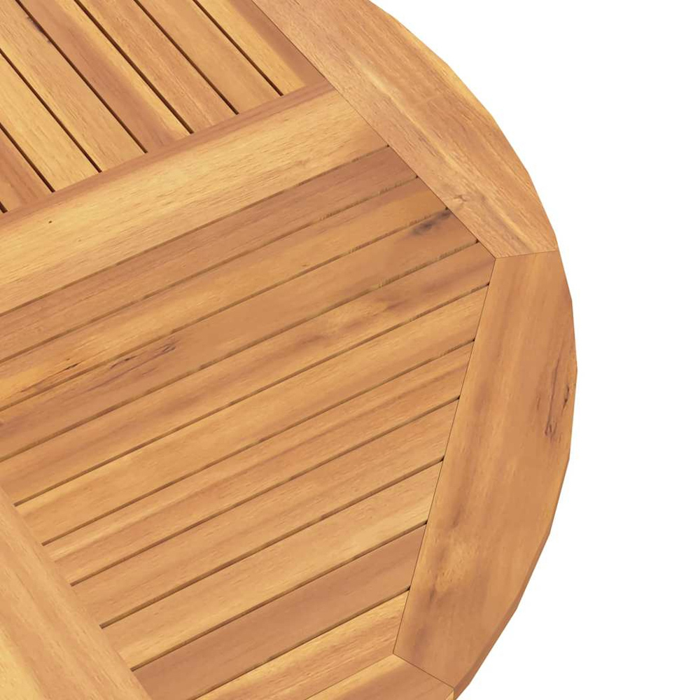 vidaXL Brown Solid Wood Teak Round Foldable Garden Table 110cm Image 7
