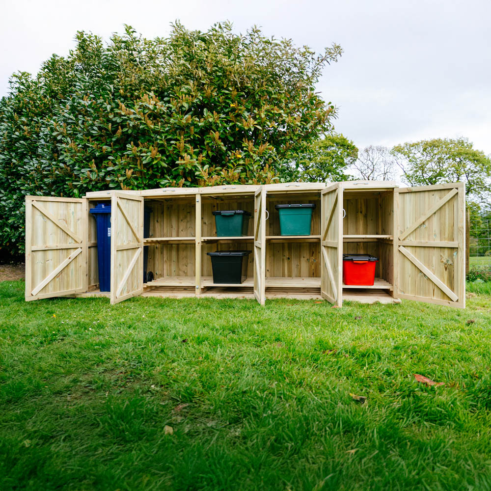 The Garden Village Shireburn 8 Recycle Box Single Wheelie Bin Shed Image 7