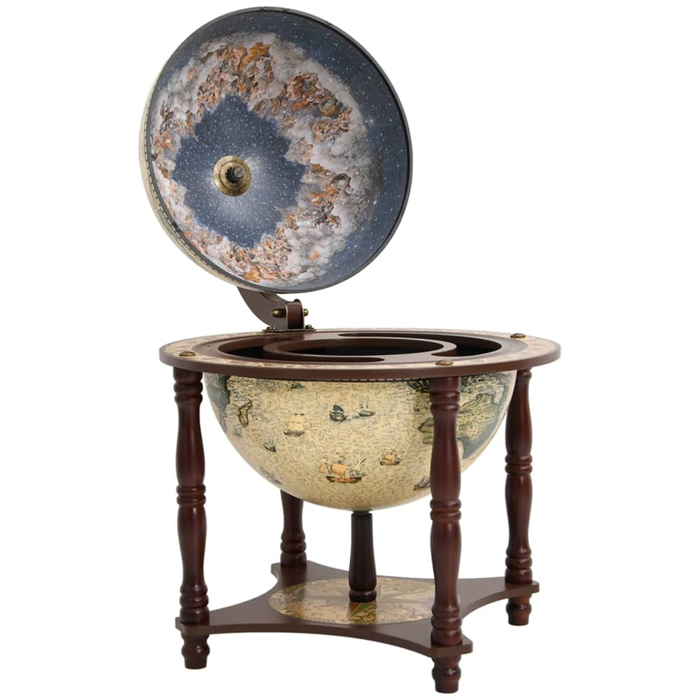 vidaXL Brown Antique Style Globe Bar Wine Stand Image 3