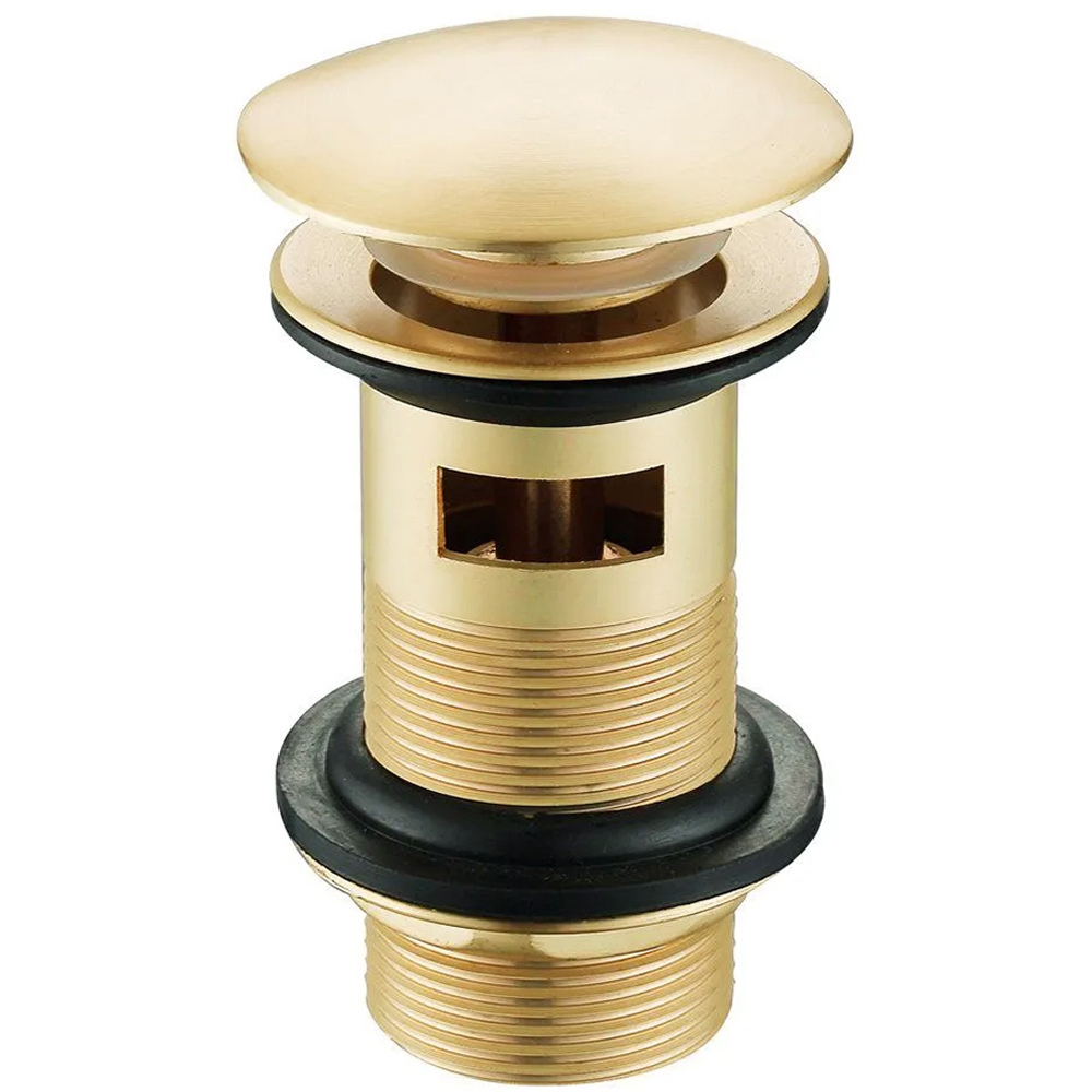 Nes Home Alice Modern Brushed Brass Round Basin Mono Mixer Tap with Waste Image 3