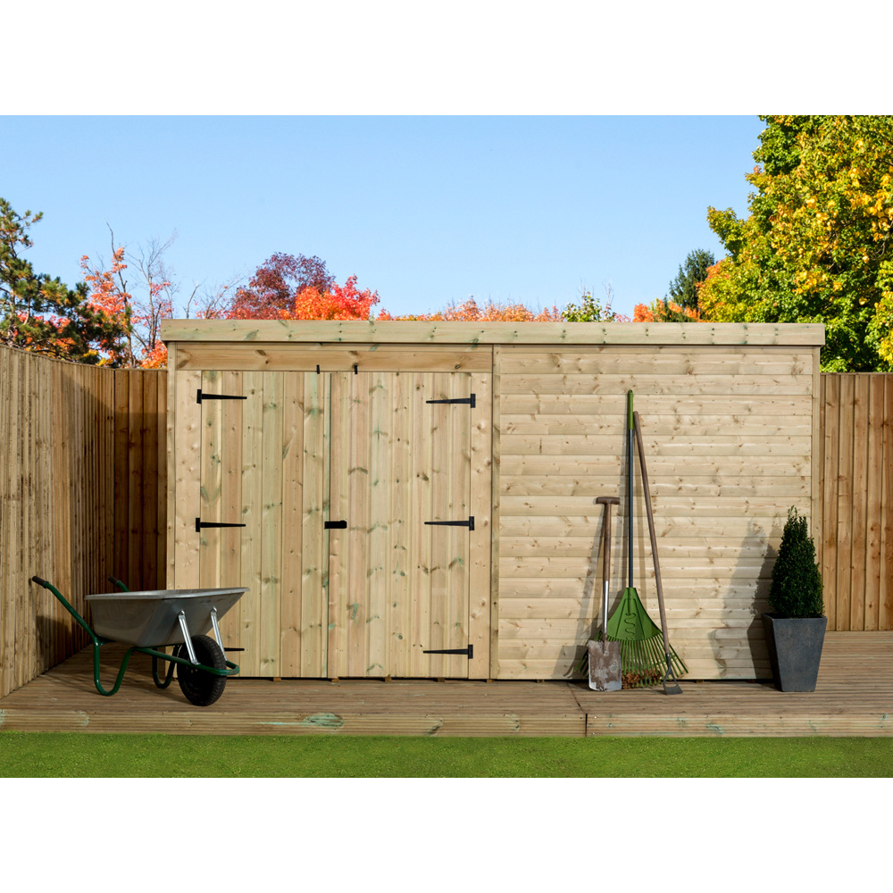 Empire Sheds 4000 14 x 3ft Double Door Tongue and Groove Wooden Pent Garden Shed Image 4