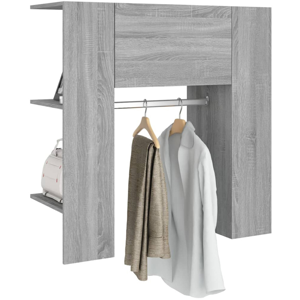 vidaXL Single Door 2 Shelf Grey Sonoma Hallway Cabinet with Rail Image 5