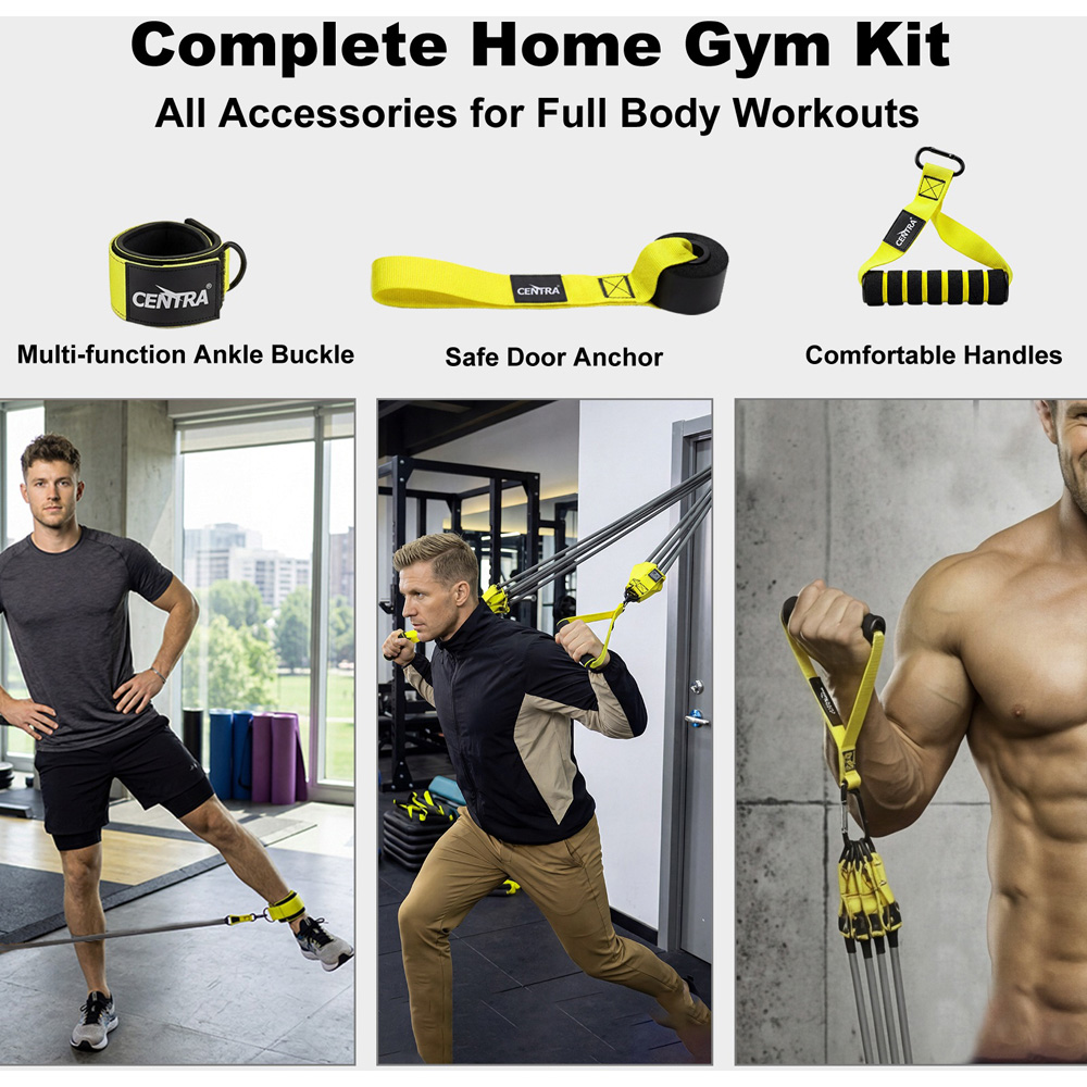 Traderight Natural Latex Resistance Band Set with Handles Image 4