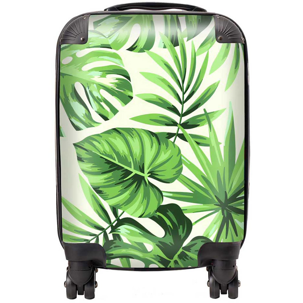 Warren Reed Designer Mini Cabin Exotic Palm Leaves Suitcase Image 1