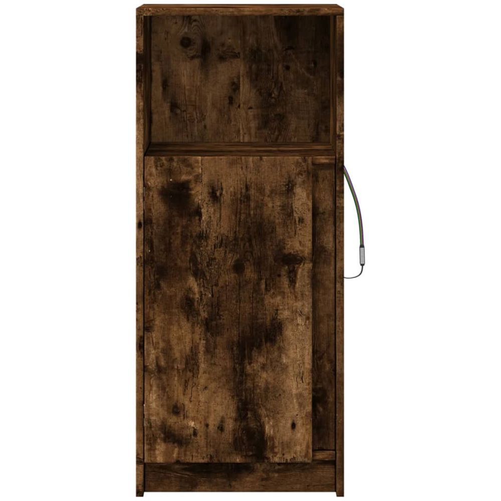 vidaXL Single Door Single Shelf Smoked Oak Sideboard with RGB LED Lights Image 6