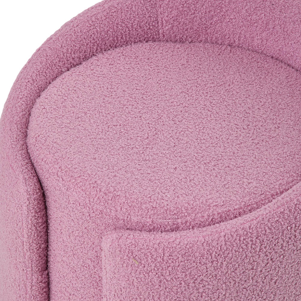 Living and Home Purple Teddy Fleece Round Tub Makeup Stool Image 4
