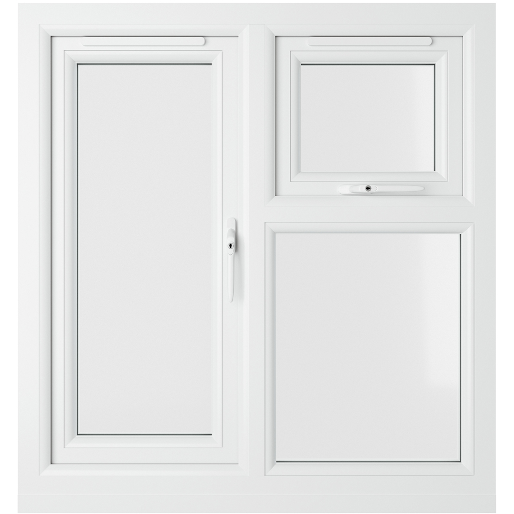 Crystal Agate and White RH Side Hung and Top Opener Clear Triple Glazed Window 905 x 965mm Image 3