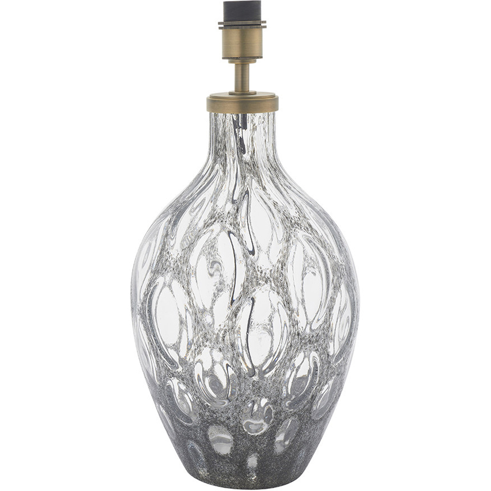 Merano Vibo Charcoal Glass and Antique Brass Plate Table Lamp Image 1