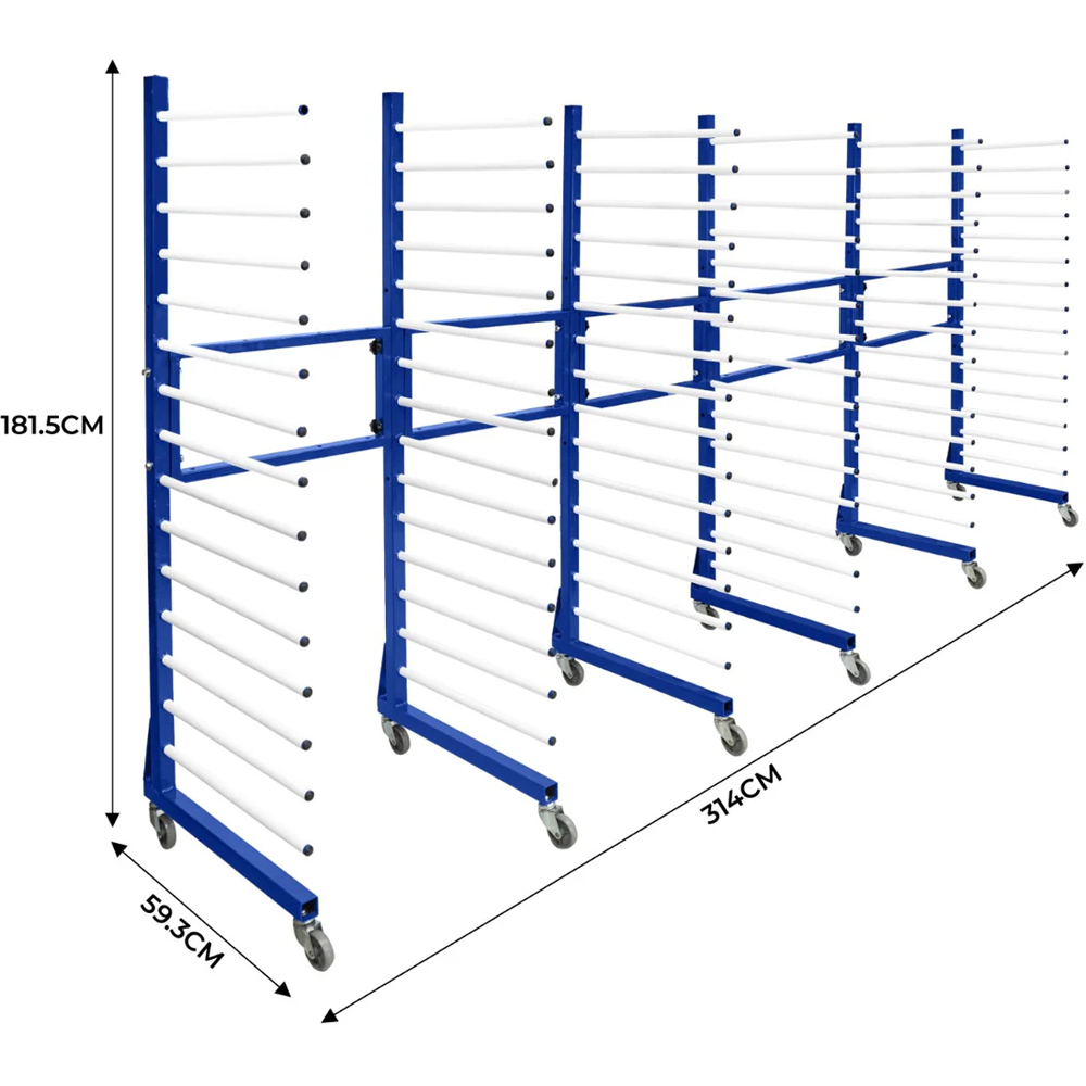 Monstershop Combi Spray Blue Drying Rack Trolley 3 Pack with 2 Connector Image 4