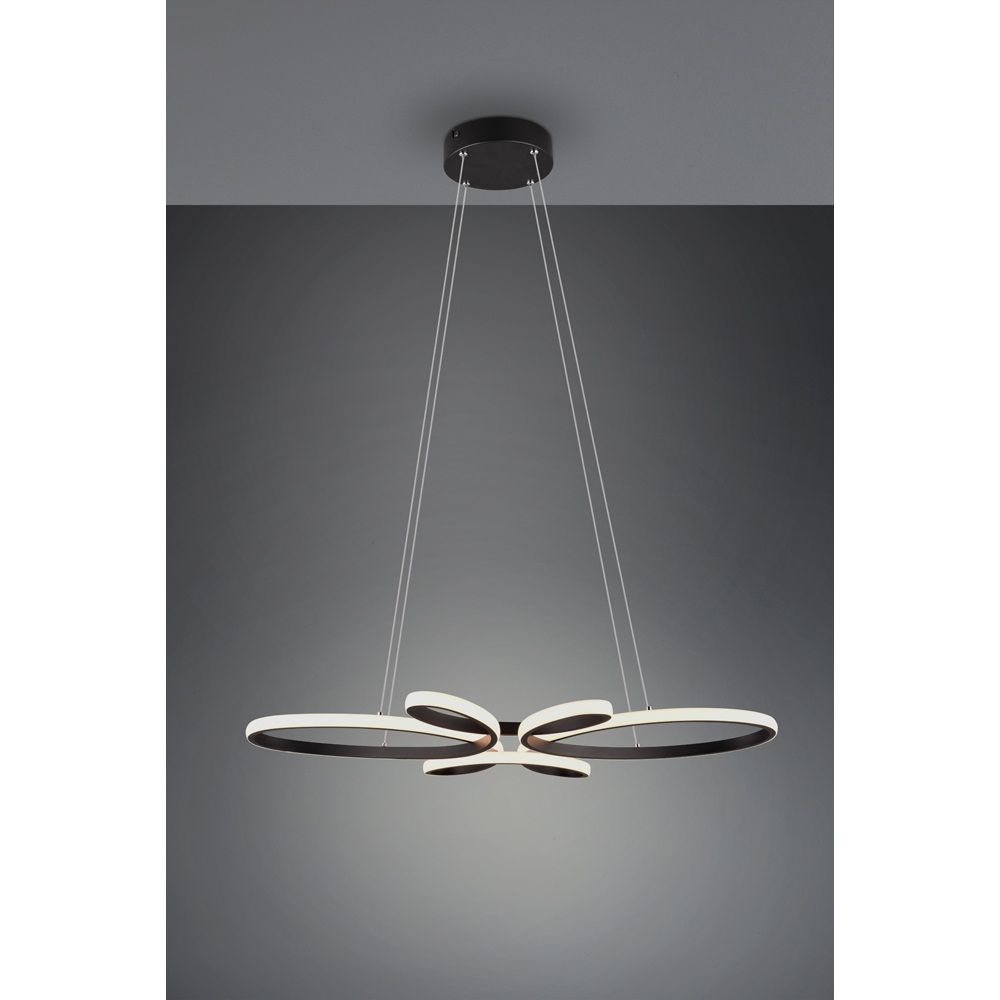 TRIO Fly Black Matt Integrated LED Ceiling Pendant Light Image 5