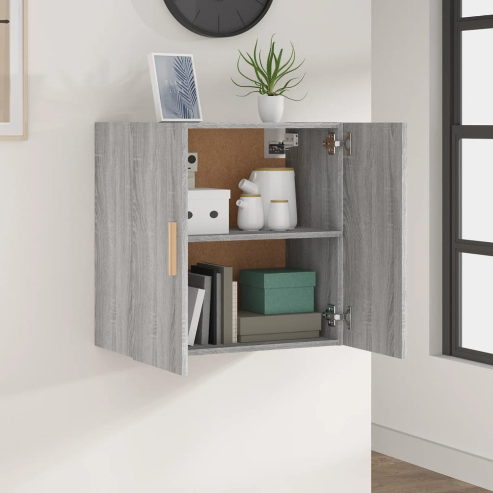 vidaXL 2 Door Grey Sonoma Wall Cabinet Image 7
