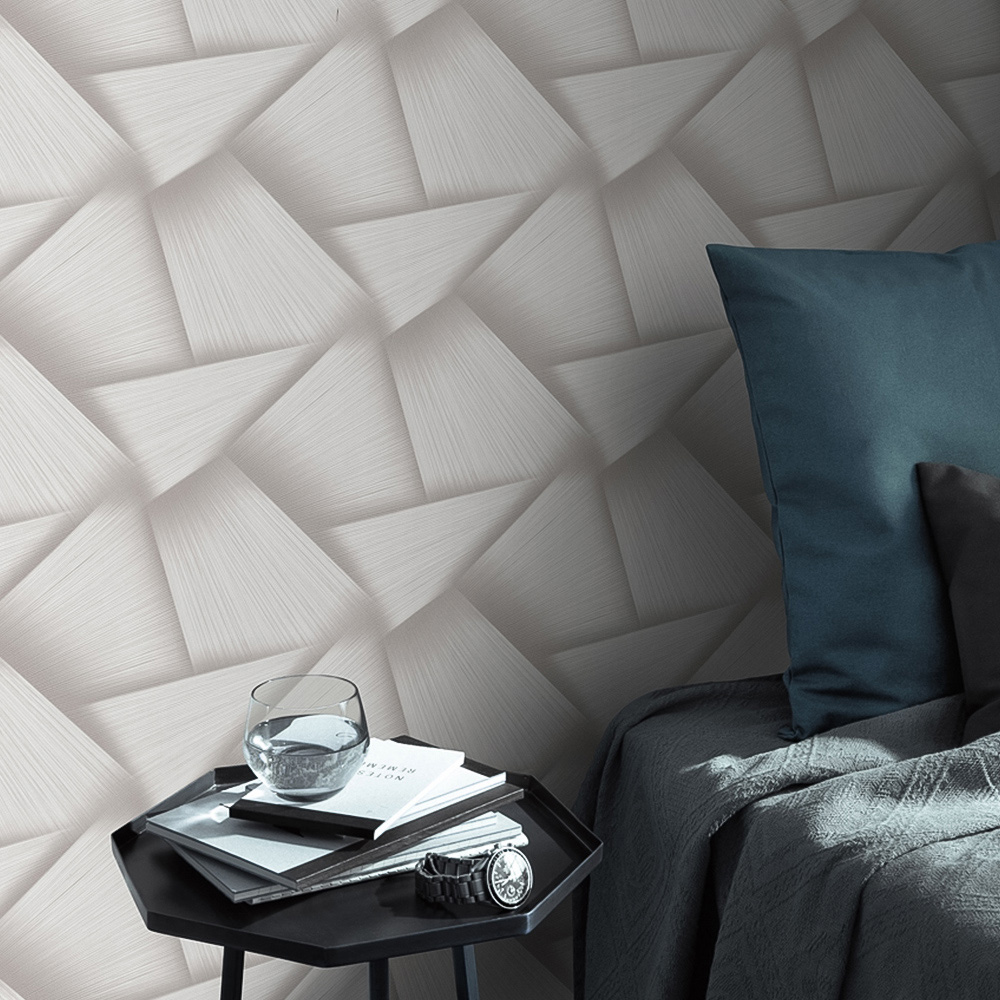Erismann Pose Striking Geometric Textured Grey Vinyl Wallpaper Image 4