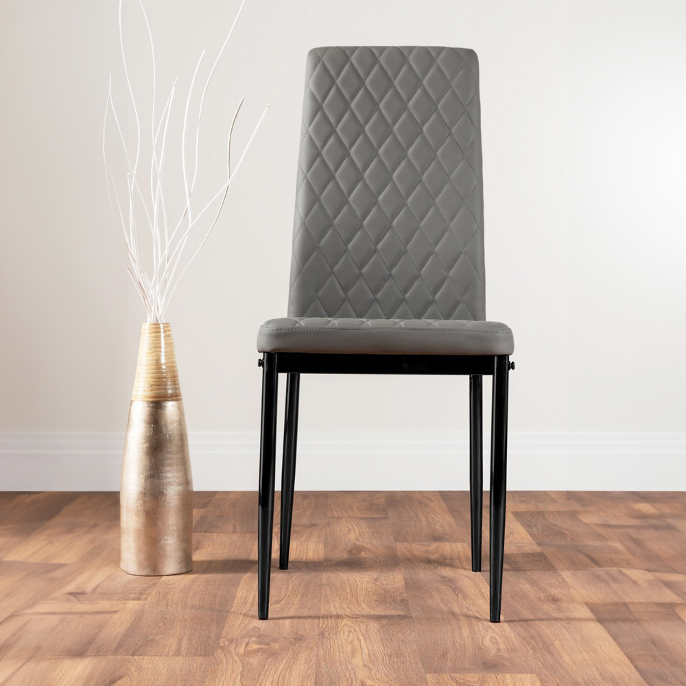 Furniturebox Molini Valera 4 Seater Dining Set Black and Grey Image 3