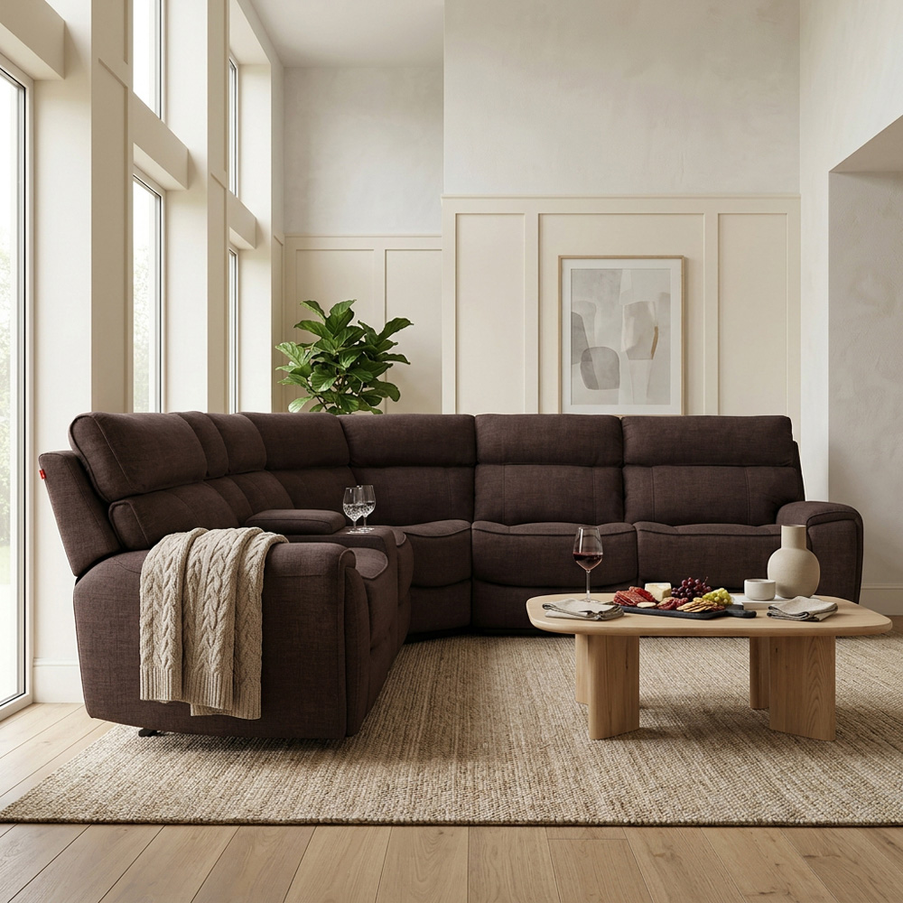 Cancun 5 Seater Brown Corner Sofa Image 3