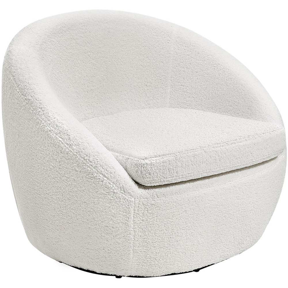 Living and Home White Swivel Tub Chair Image 2