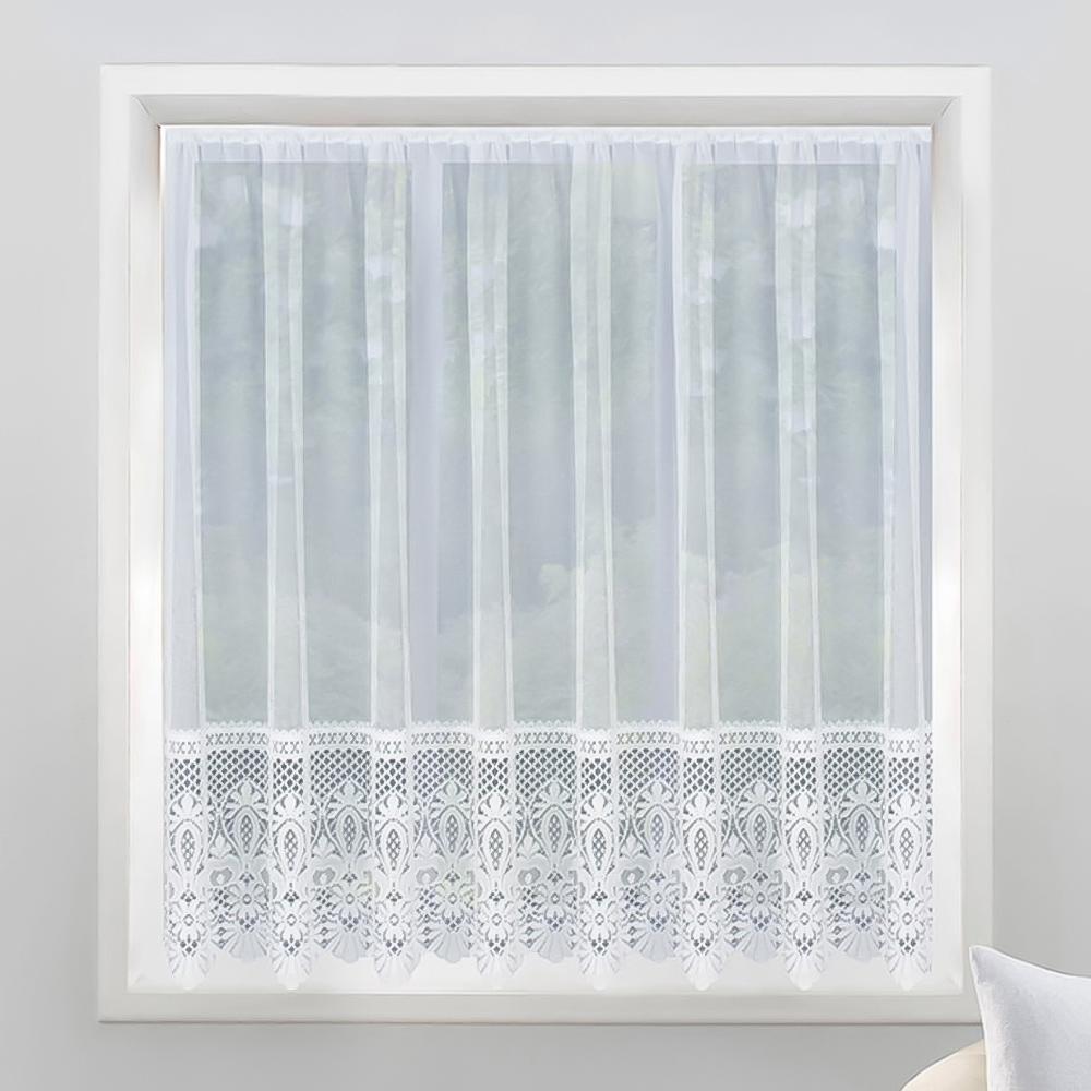 Tyrone Textiles Brazil White Pocket Header Net Curtain 200 x 137cm Image 1