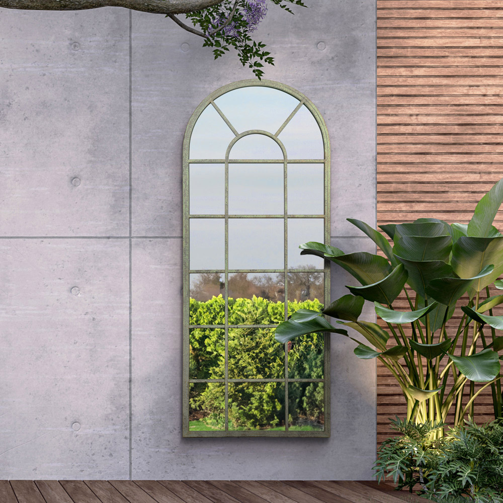 MirrorOutlet Dorset Green Country Arch Outdoor Wall Mirror 159 x 66cm Image 5