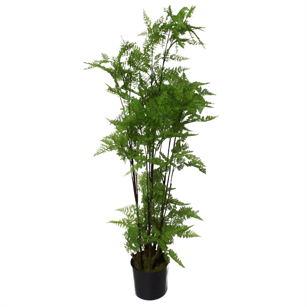 Botanik Natural Look Moss Fern Artificial Plant in Gold Planter 4.9ft Image 5