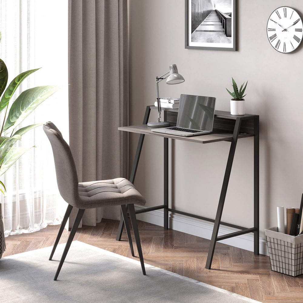 Portland Industrial Writing Desk Grey Image 7