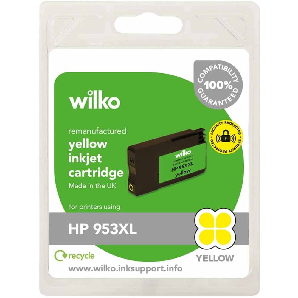 wilko HP 953XL Yellow Remanufactured Inkjet Cartridge Image