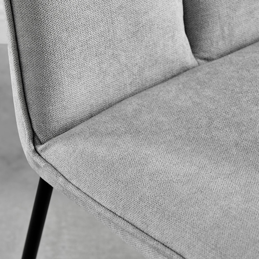 Furniturebox Molini Harley 6 Seater Dining Set Black Gloss and Light Grey Image 7