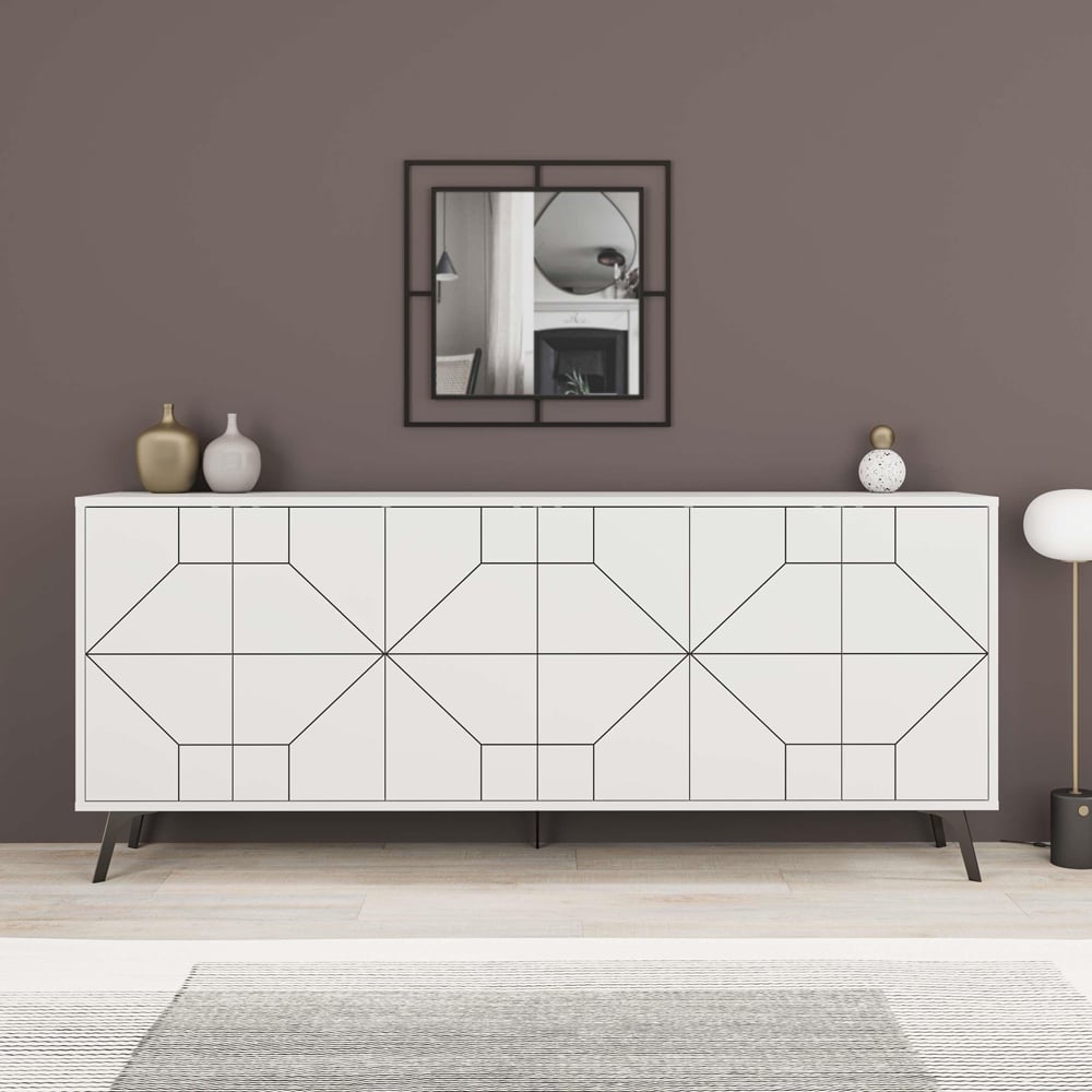 Dune 6 Door White Console Table Image 7