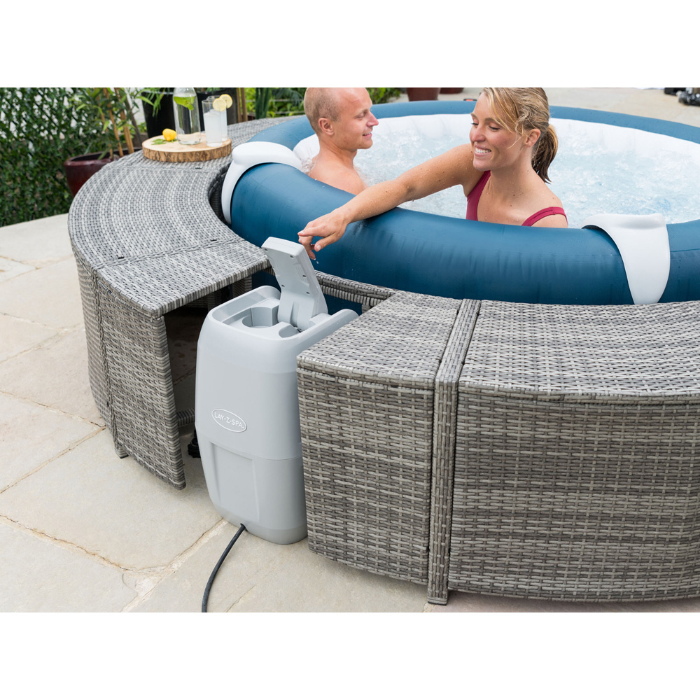 Lay-Z-Spa 2 Door 2 Shelf Grey Round Rattan Spa Surround 180cm Image 3