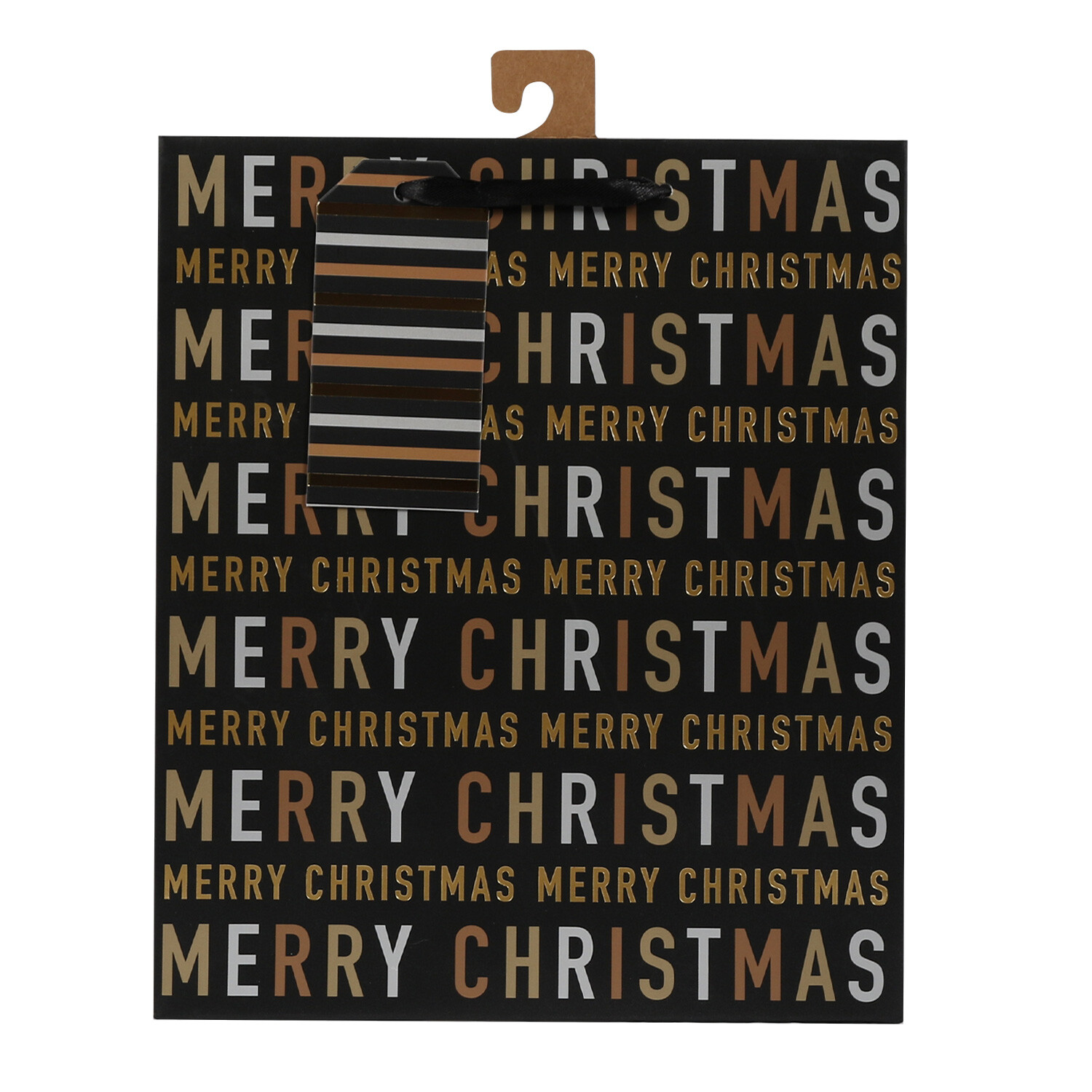 Merry Christmas Gift Bag - Gold Image 1