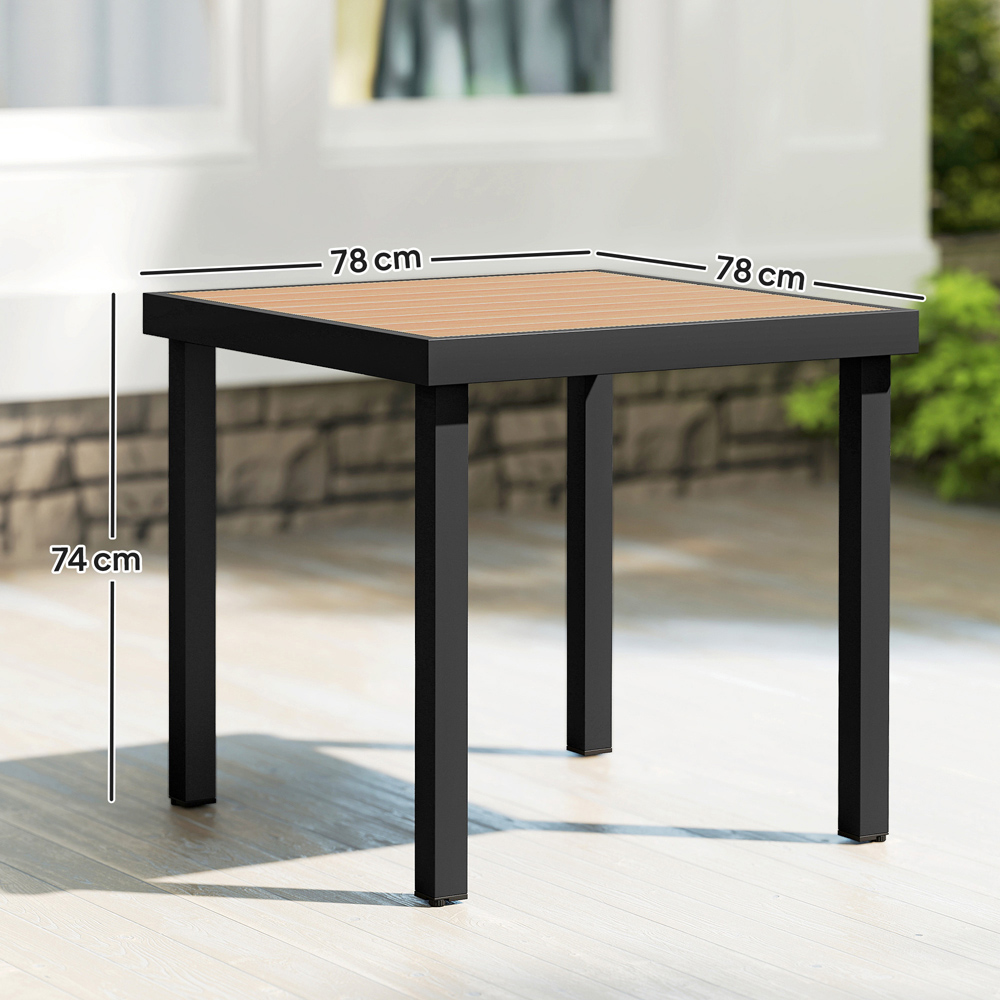 Outsunny 4 Seater Natural Garden Dining Table Image 9