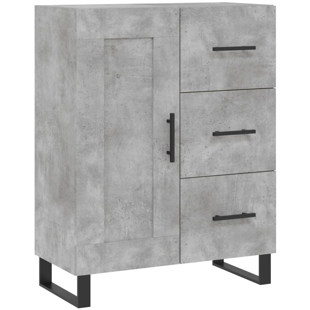vidaXL Single Door 3 Drawer 3 Shelf Concrete Grey Highboard Image 7