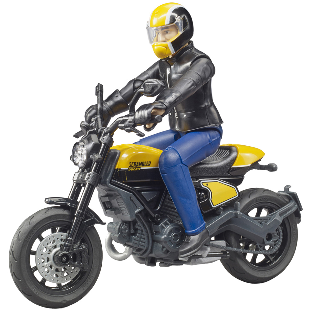 Bruder Bworld Ducati Scrambler Full Throttle Bike with Driver Figure Image 1