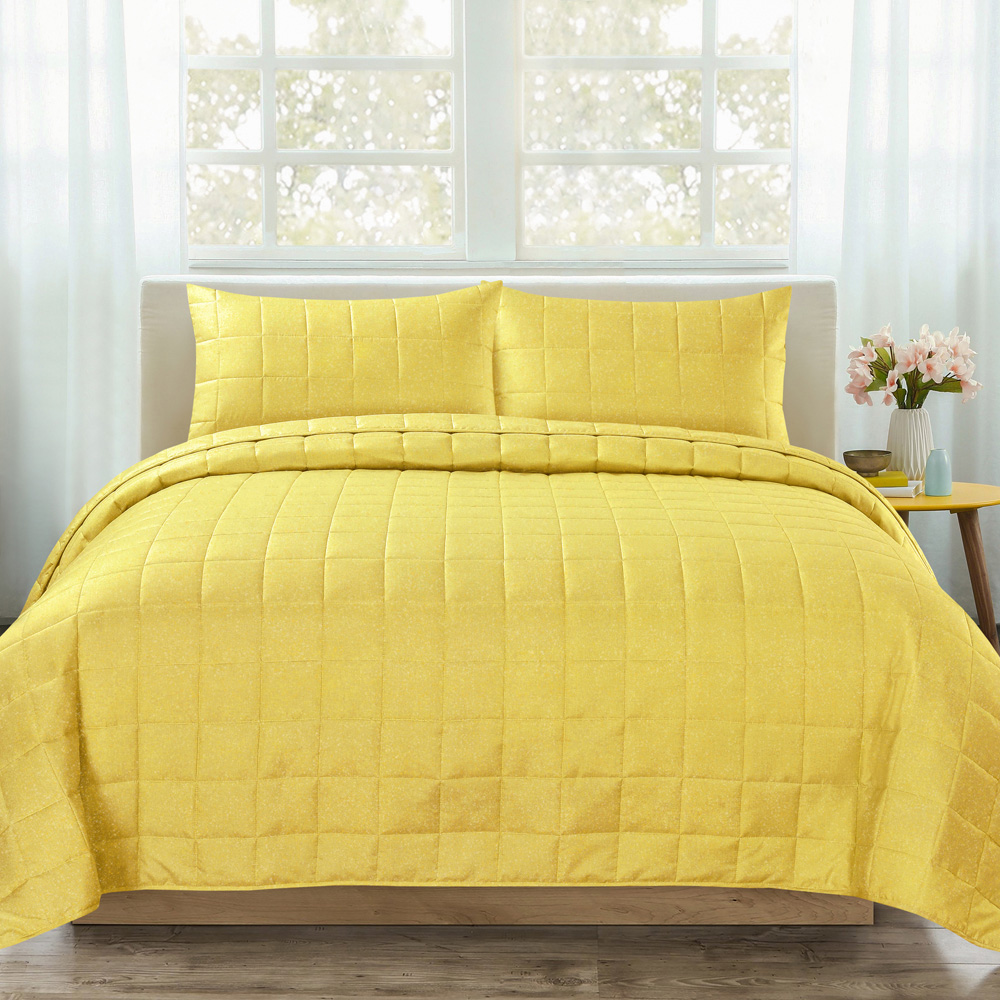 Velosso Nolan King Size Ochre Quilted Bedspread Set Image