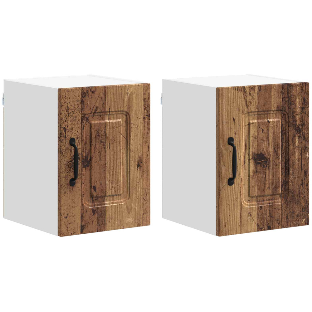 vidaXL Kalmar Single Door Old Wood Wall Mounted Kitchen Cabinet Set of 2 Image 8