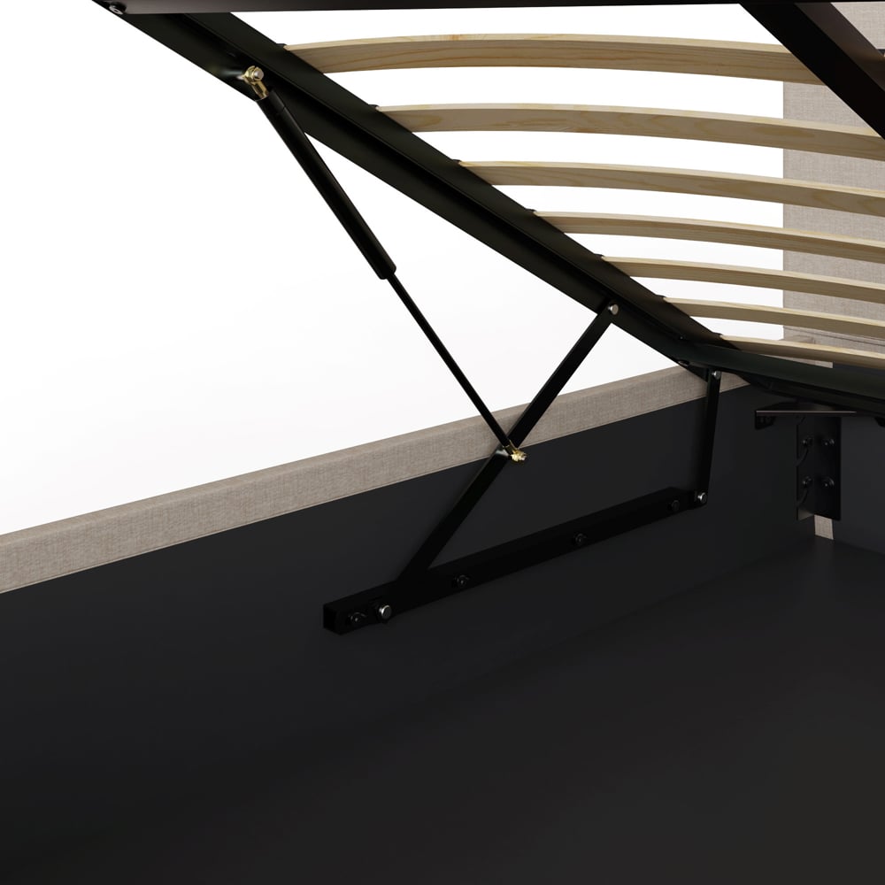 GFW Small Double Natural Hopsack Fabric End Lift Ottoman Bed with Bonnell Mattress Image 8