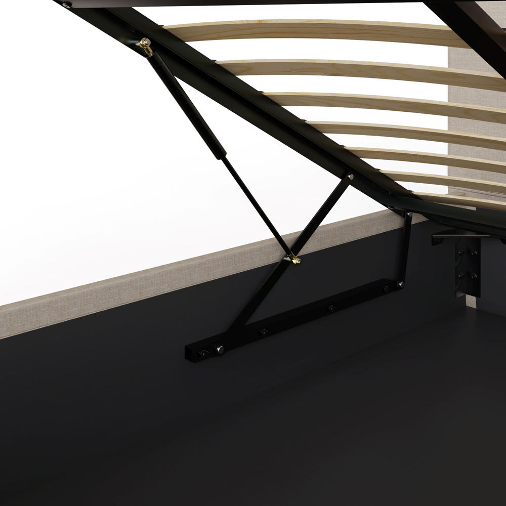 GFW Double Natural Hopsack Fabric End Lift Ottoman Bed with Bonnell Mattress Image 7