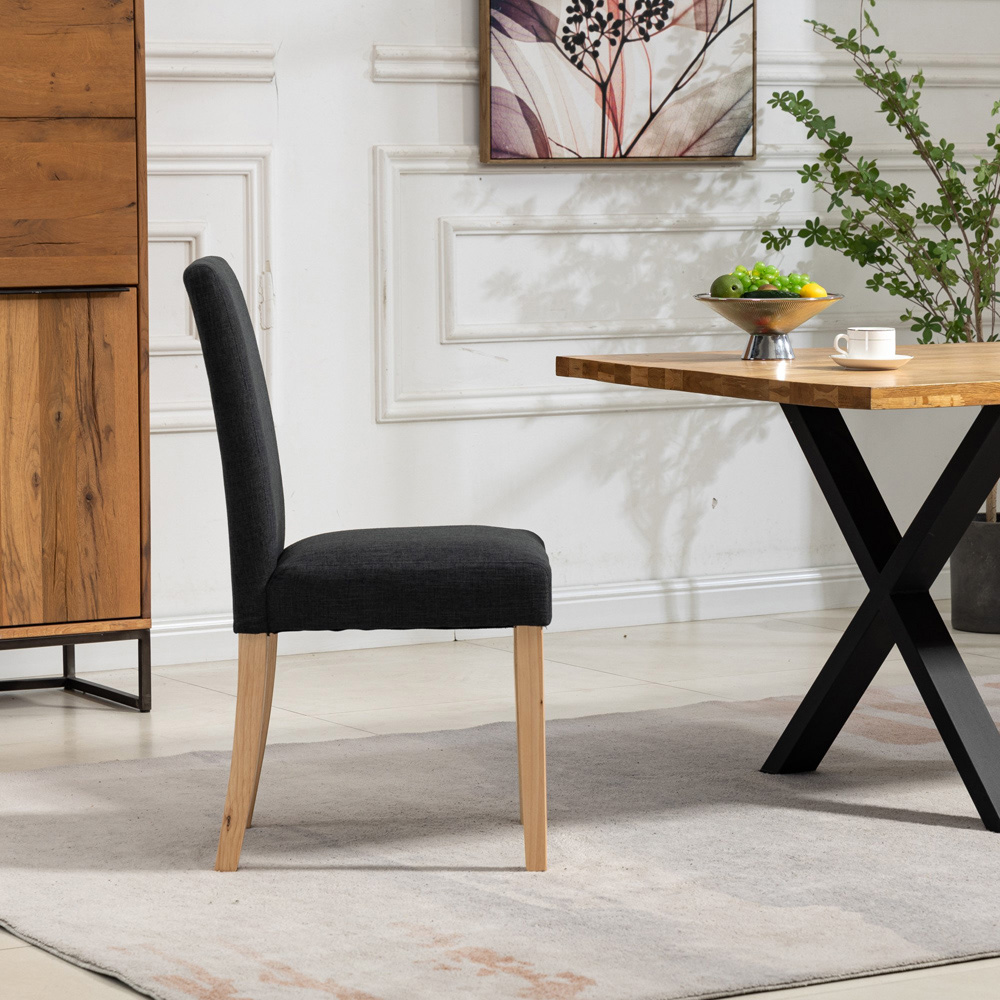 Artemis Home Maiolo Set of 2 Black Fabric Dining Chair Image 4